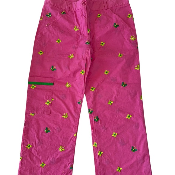 Lilly Pulitzer White label capris in size 2. EUC. Pink with embroidered detail. - Picture 2 of 14